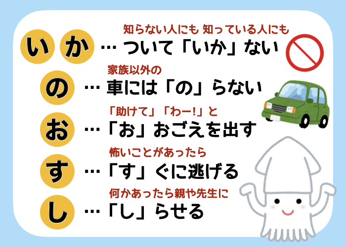 子どもの防犯の基本は「いかのおすし」