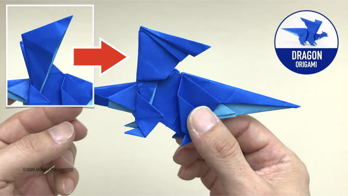 【ドラゴン】折り方のポイント　「段折り」で翼を立体的にする